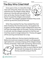 "The Boy Who Cried Wolf" Story Map