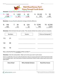 Math Mixed Review Part 1: Flying Through Fourth Grade