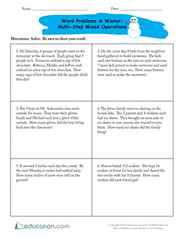 Word Problems in Winter: Multi-Step Mixed Operations