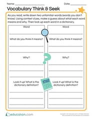 Vocabulary Think & Seek