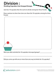 Division: Dividing Cupcakes into Unequal Groups
