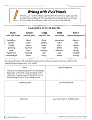 Vivid Verb Worksheets Action Verbs Worksheets | Education.com