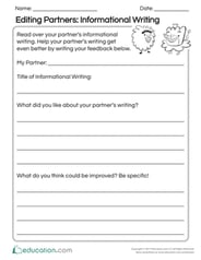 Editing Partners: Informational Writing