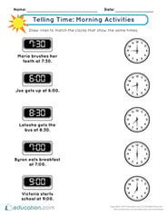 Telling Time: Morning Activities