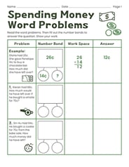 Spending Money Word Problems