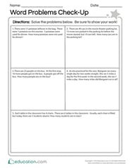 Word Problems Check-Up