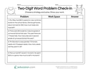Two-Digit Word Problem Check-in