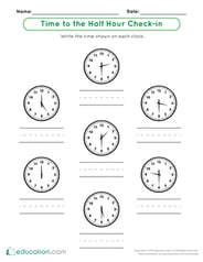 Time to the Half Hour Check-in