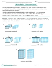 Volume 5th Grade Worksheets