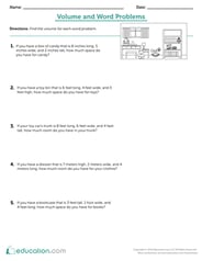 Volume and Word Problems