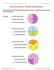 Find the Halves, Thirds, and Fourths