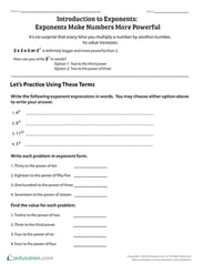 Introduction to Exponents: Exponents Make Numbers More Powerful