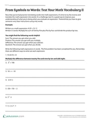 From Symbols to Words: Test Your Math Vocabulary (Part Two)