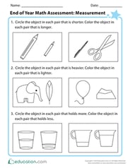End of Year Math Assessment: Measurement
