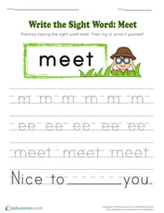 Write the Sight Word: Meet