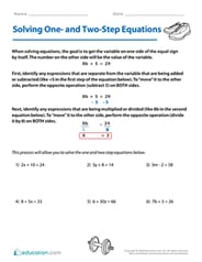 Solving One- and Two-Step Equations