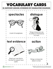 Vocabulary Cards: Evidence of Character Changes