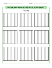 Blank Models for Fractions & Decimals