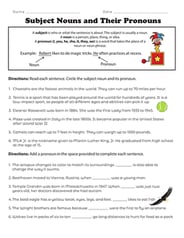 Subject Nouns and Their Pronouns