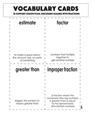 Vocabulary Cards: Discussing Scaling with Fractions