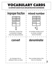 Vocabulary Cards: Explain Fraction Conversions
