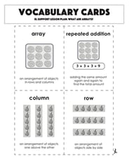 Vocabulary Cards: What Are Arrays?
