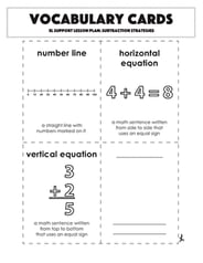 Vocabulary Cards: Subtraction Strategies