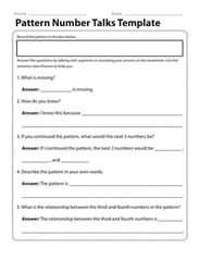 Pattern Number Talks Template
