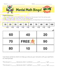 Mental Math Bingo!