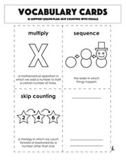 Vocabulary Cards: Skip Counting with Visuals