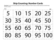 Skip Counting Number Cards