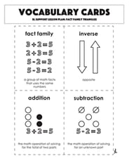 Vocabulary Cards: Fact Family Triangles