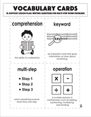 Vocabulary Cards: Writing Questions for Multi-Step Word Problems