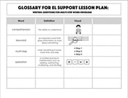 Glossary: Writing Questions for Multi-Step Word Problems