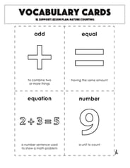 Vocabulary Cards: Nature Counting
