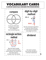 Vocabulary Cards: Comparing Two Division Methods