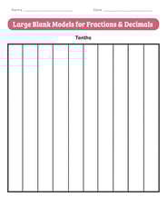 Large Blank Models for Fractions & Decimals