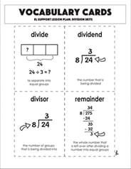 Vocabulary Cards: Division Skits