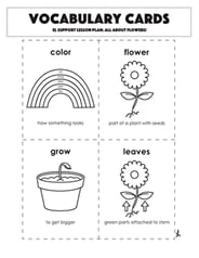 Vocabulary Cards: All About Flowers