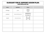 Glossary: More Subtracting Fun!