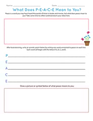 What Does P-E-A-C-E Mean to You?