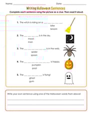Writing Halloween Sentences