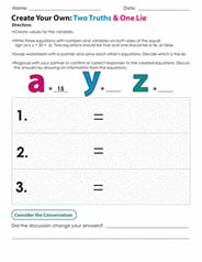 Create Your Own: Two Truths and One Lie