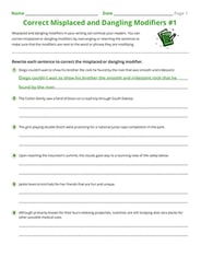 Misplaced And Dangling Modifiers Worksheet 2479x3508