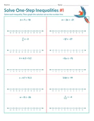 One Step Inequality Worksheets 10 Engaging Ways To Practice Solving,