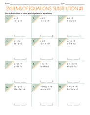Solve By Substitution Worksheet Solving Systems Of Equations Using