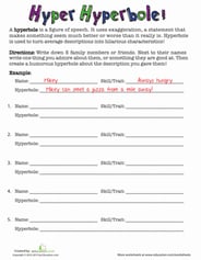 Hyperbole Worksheets Middle School