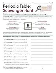 Periodic Table Worksheets Middle School Elements And Atoms | 3rd Grade