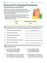 Singular And Plural Possessive Nouns Worksheet 3rd Grade Noun