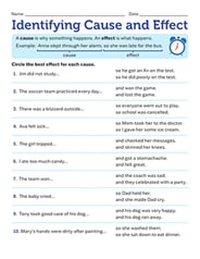2nd Grade Cause And Effect Worksheets Reading